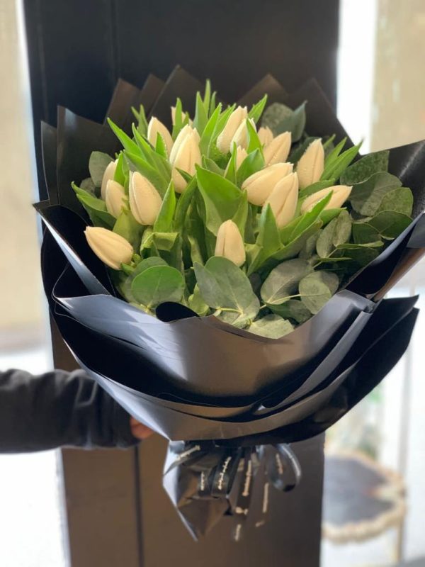 Tulips & Eucalyptus Bouquet